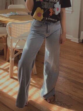 H&M Light Blue Wide Leg Jeans